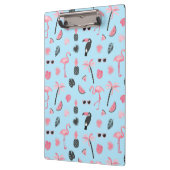 Rosa u. blauer Sommer-tropisches Muster Klemmbrett (Links)