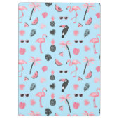 Rosa u. blauer Sommer-tropisches Muster Klemmbrett (Rückseite)