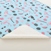 Rosa u. blauer Sommer-tropisches Muster Sherpadecke (3/4)