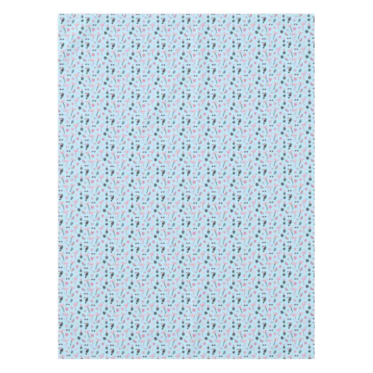 Rosa u. blauer Sommer-tropisches Muster Tischdecke (Vorderseite)