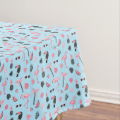 Rosa u. blauer Sommer-tropisches Muster Tischdecke (Beispiel)