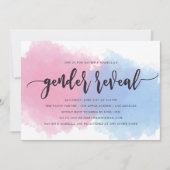 Rosa u. blaues Nebel-Geschlecht decken Einladung (Vorderseite)