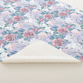 Rosa u. blaues Rosen-Muster Sherpadecke (3/4)