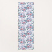 Rosa u. blaues Rosen-Muster Yogamatte (Vorderseite)