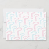 Rosa u. blaues Typografie-Geschlecht decken Party Einladung (Rückseite)