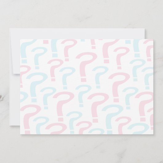 Rosa u. blaues Typografie-Geschlecht decken Party Einladung (Rückseite)