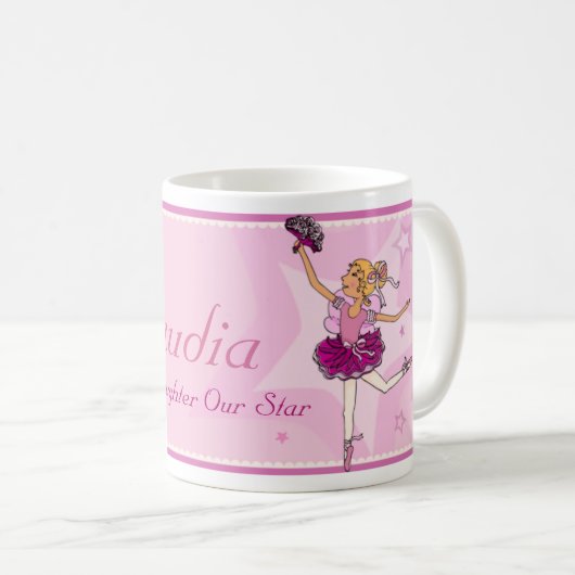 Rosa u. blonde Mädchen-Tasse des Kaffeetasse (VorderseiteRechts)