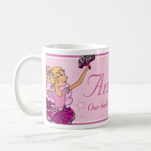 Rosa u. blonde Mädchennamen-Tasse Kaffeetasse (Links)