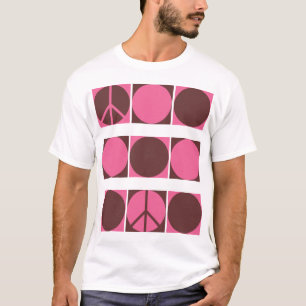 Rosa u. Brown-Friedenspunkte T-Shirt