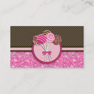 Rosa u. Brown-Kuchen-Pop: Visitenkarten Visitenkarte