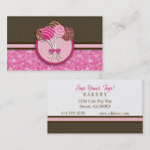 Rosa u. Brown-Kuchen-Pop: Visitenkarten Visitenkarte (Vorne/Hinten)