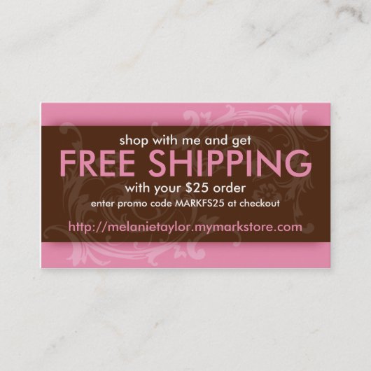 Rosa u. Brownpromo-Karte Visitenkarte (Vorderseite)