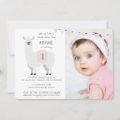 Rosa-u. Elfenbein-niedliches Einladung (Vorderseite)