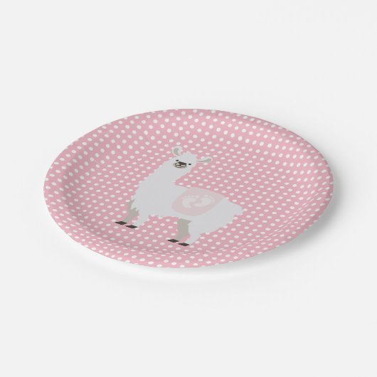 Rosa u. elfenbeinfarbenes Geschlechts-neutrale Pappteller (Schrägansicht)
