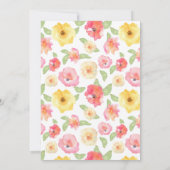 Rosa-u. Gelb-BlumenAquarell | danken Ihnen Dankeskarte (Rückseite)
