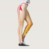 Rosa u. gelbe Feder-Leggings Leggings (Rechts)