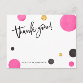 Rosa u. Gold danken Ihnen Karten - moderne Tupfen
