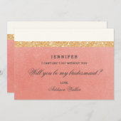 Rosa u. goldener Glitzer | sind Sie meine Einladung (Vorne/Hinten)