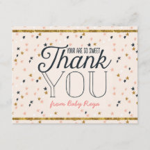 Rosa-u. GoldFunkeln-Sterne danken Ihnen Karten