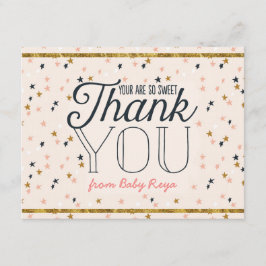 Rosa-u. GoldFunkeln-Sterne danken Ihnen Karten