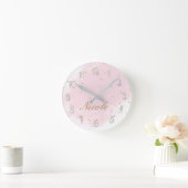 Rosa u. GoldGirly bezaubernder moderner Runde Wanduhr (Zuhause)