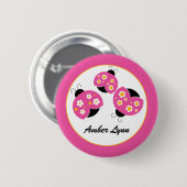 Rosa u. Goldmarienkäfer Button (Vorne & Hinten)