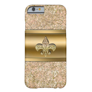 Rosa u. Goldschein-Glittery LilieChic Barely There iPhone 6 Hülle