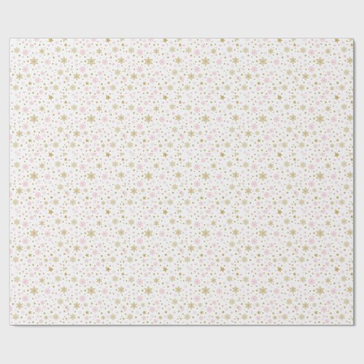 Rosa u. Goldwinter-Schneeflocken ONEderland Dusche Geschenkpapier (Flach)