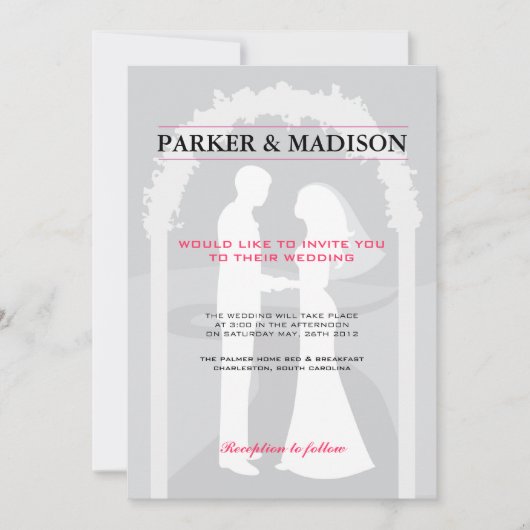 Rosa-u. Grau-Versprechen Einladung (Vorderseite)