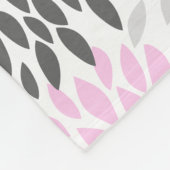 Rosa u. graue Blumen-Baby-Decke Fleecedecke (Ecke)