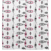 Rosa u. grauer Muster-atomarduschvorhang Duschvorhang (Vorderseite)