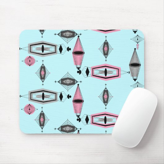 Rosa u. graues atomarmuster Mousepad (Mit Mouse)