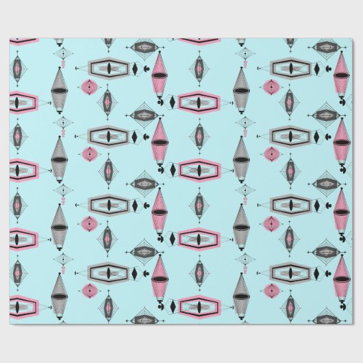 Rosa u. graues Muster-atomarPackpapier Geschenkpapier (Flach)