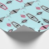 Rosa u. graues Muster-atomarPackpapier Geschenkpapier (Ecke)