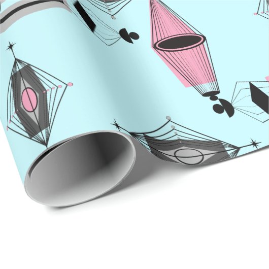 Rosa u. graues Muster-atomarPackpapier Geschenkpapier (Rolleneckpunkt)