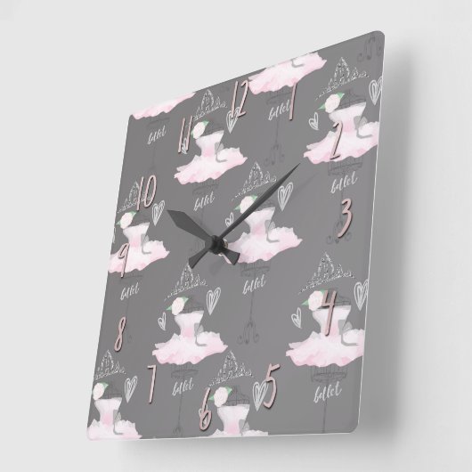 Rosa u. graues quadratische wanduhr (Winkel)