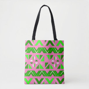 Rosa-u. Grün-Afrikaner-Muster Tasche
