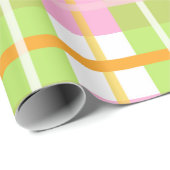Rosa-u. Grün-kariertes Verpackungs-Papier Geschenkpapier (Rolleneckpunkt)