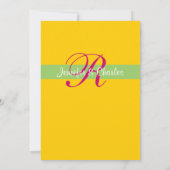 Rosa u. grüne Gerber Einladung (Rückseite)