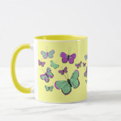 Rosa u. grüne Schmetterlinge Tasse (Links)