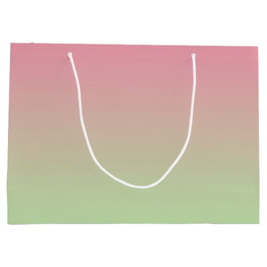 Rosa u. grünes Ombre Große Geschenktüte (Rückseite)