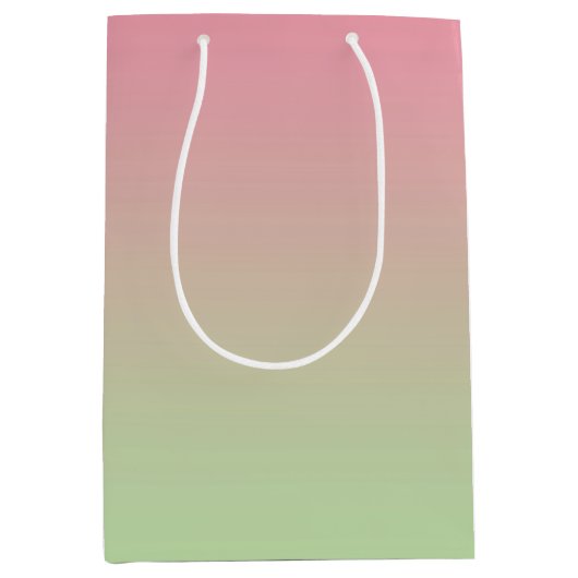 Rosa u. grünes Ombre Mittlere Geschenktüte (Vorderseite)