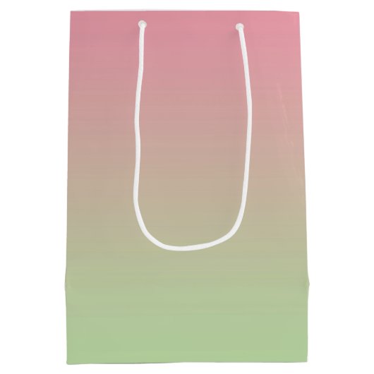 Rosa u. grünes Ombre Mittlere Geschenktüte (Rückseite)