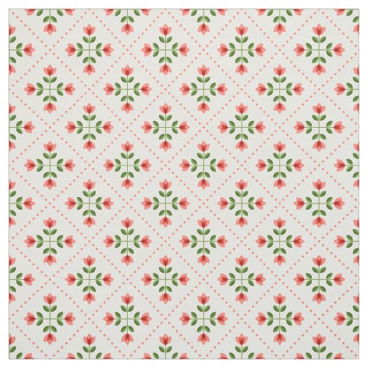 Rosa u. grünes Steppdecken-Volkskunst-mit Stoff (Muster)