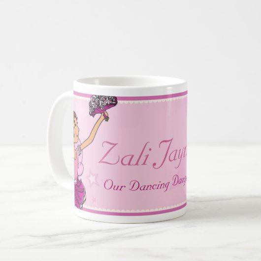 Rosa u. kastanienbraune Mädchen-Tasse der Kaffeetasse (Vorderseite Links)