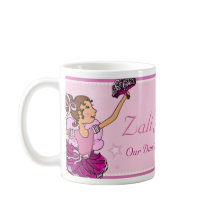 Rosa u. kastanienbraune Mädchen-Tasse der