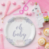 Rosa u. lila Blumenpfingstrosen-oh Pappteller (Party)