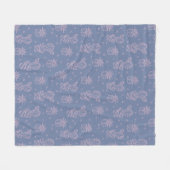 Rosa u. lila Cartoon-Kaktus-Muster Fleecedecke (Vorderseite (Horizontal))