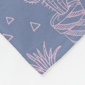 Rosa u. lila Cartoon-Kaktus-Muster Fleecedecke (Ecke)