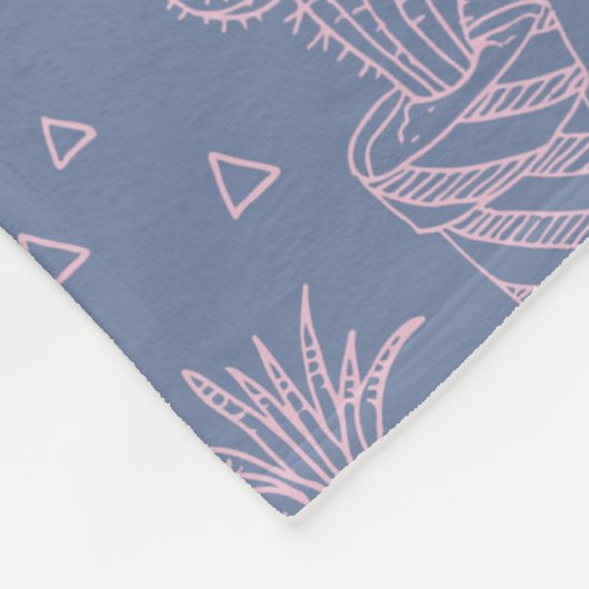 Rosa u. lila Cartoon-Kaktus-Muster Fleecedecke (Ecke)